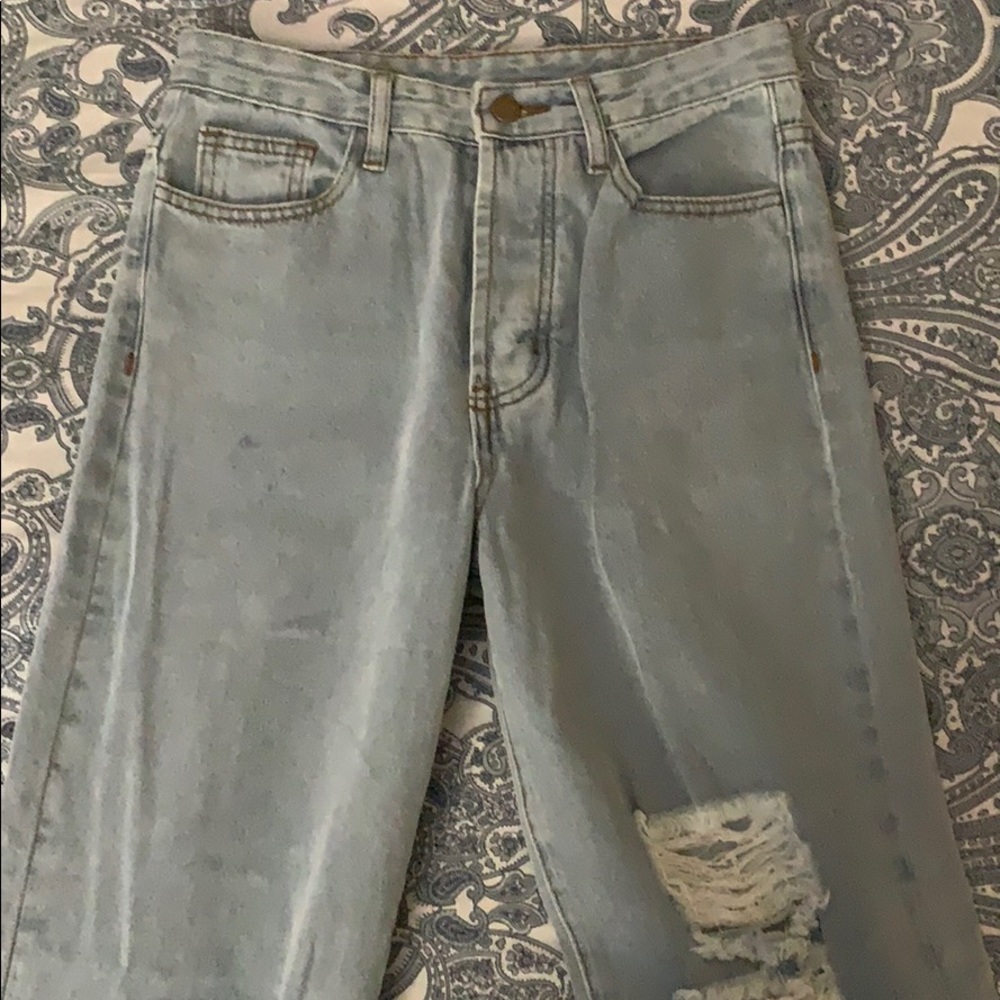 Straight wide mom jeans